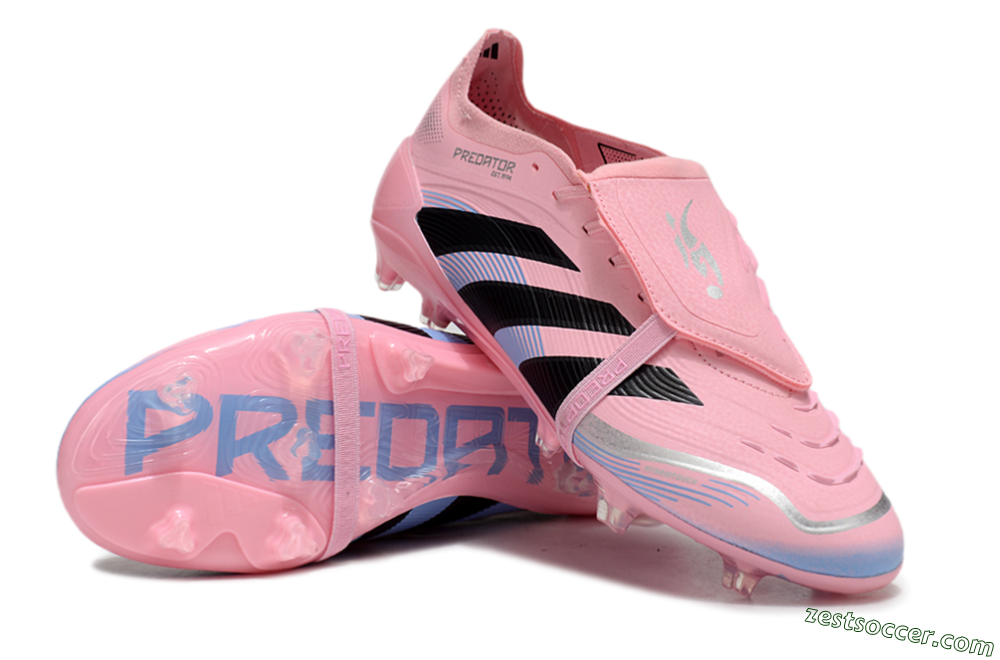Adidas Predator Elite 25 Foldover Tongue FG Low-Tops Soccer Cleats - Pink/Black/Blue 3