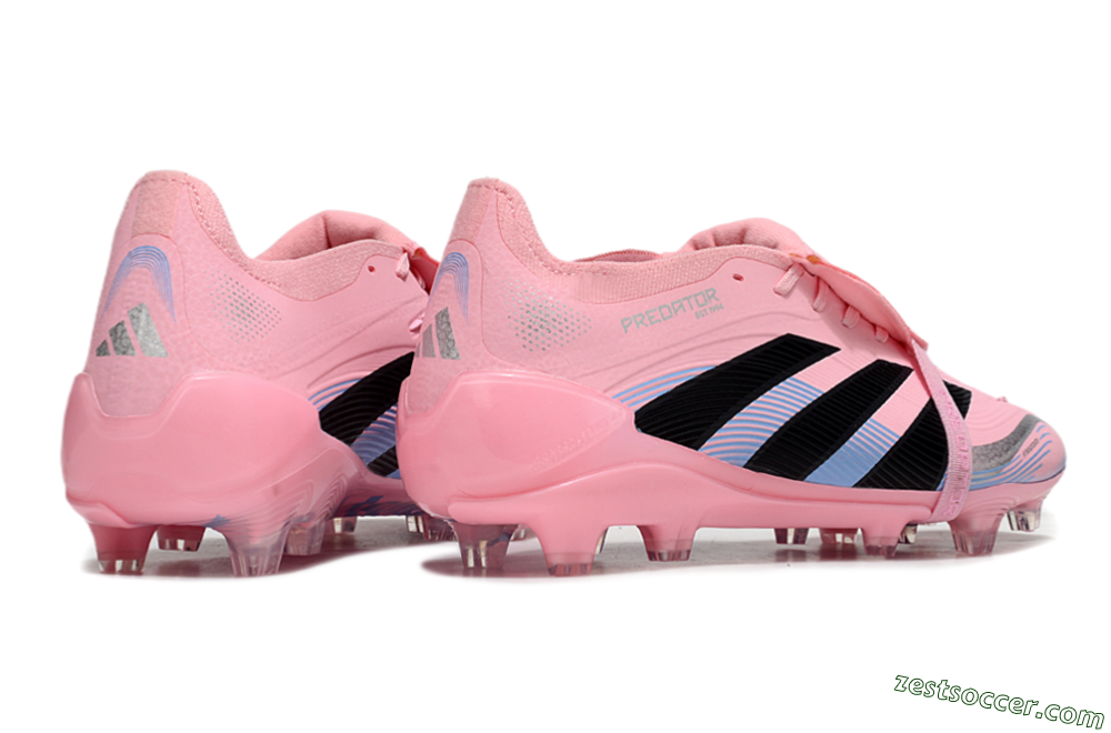 Adidas Predator Elite 25 Foldover Tongue FG Low-Tops Soccer Cleats - Pink/Black/Blue 6