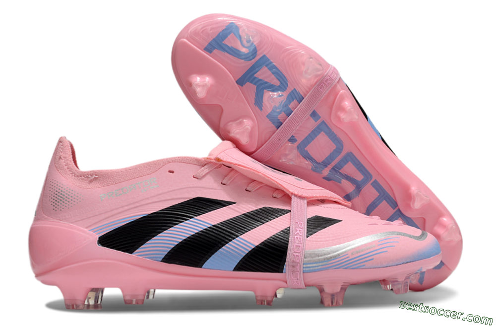 Adidas Predator Elite 25 Foldover Tongue FG Low-Tops Soccer Cleats - Pink/Black/Blue 0