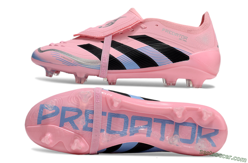 Adidas Predator Elite 25 Foldover Tongue FG Low-Tops Soccer Cleats - Pink/Black/Blue 1