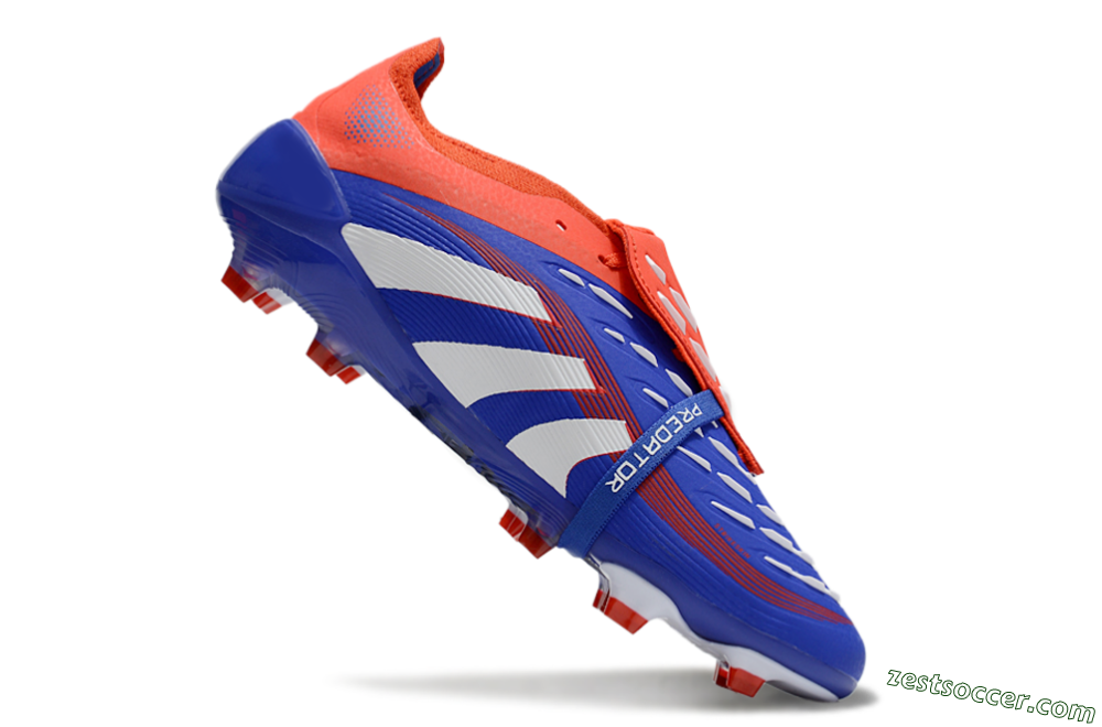 Adidas Predator Elite 25 Foldover Tongue FG Low-Tops Soccer Cleats - Blue/White/Red 4