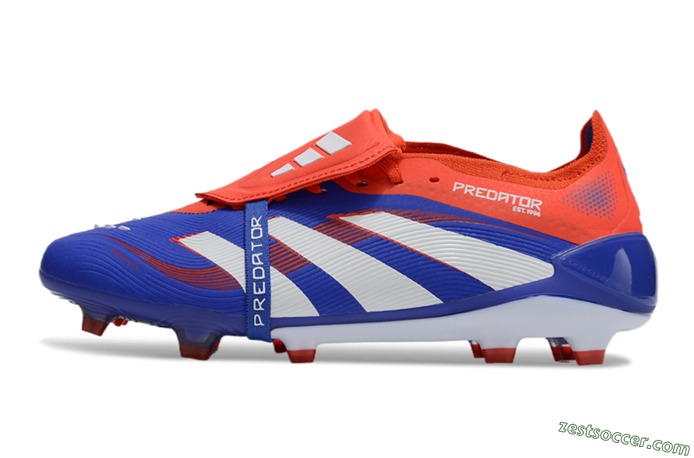 Adidas Predator Elite 25 Foldover Tongue FG Low-Tops Soccer Cleats - Blue/White/Red 2