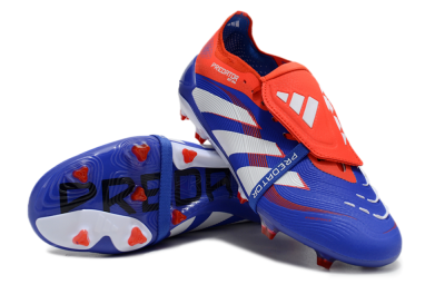Adidas Predator Elite 25 Foldover Tongue FG Low-Tops Soccer Cleats - Blue/White/Red