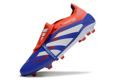Adidas Predator Elite 25 Foldover Tongue FG Low-Tops Soccer Cleats - Blue/White/Red