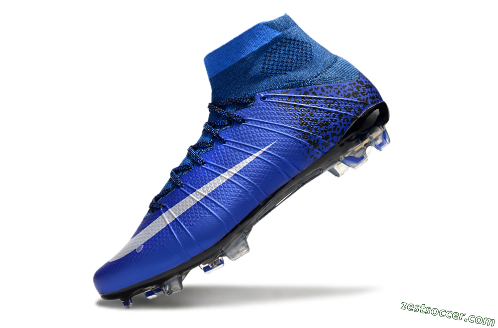 Nike Mercurial Superfly 4 CR7 FG High-Tops Soccer Cleats - Blue/White/Black 5