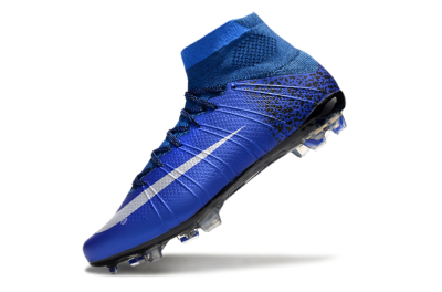 Nike Mercurial Superfly 4 CR7 FG High-Tops Soccer Cleats - Blue/White/Black