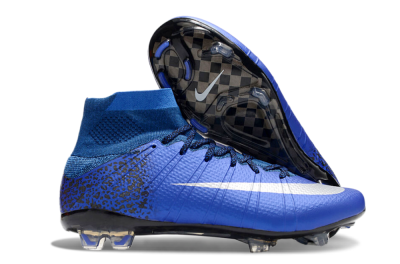 Nike Mercurial Superfly 4 CR7 FG High-Tops Soccer Cleats - Blue/White/Black