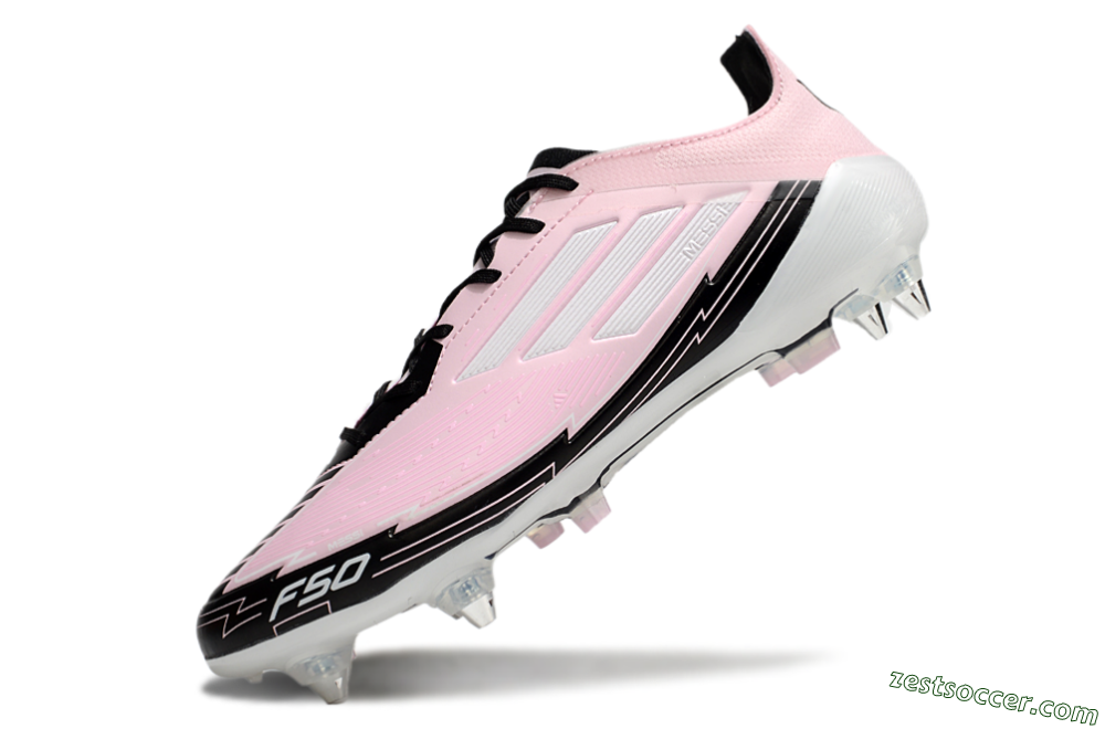 Messi x Adidas F50 Elite SG Low-Tops Soccer Cleats - Pink/White/Black 5