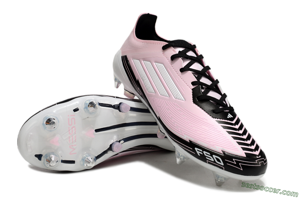 Messi x Adidas F50 Elite SG Low-Tops Soccer Cleats - Pink/White/Black 3