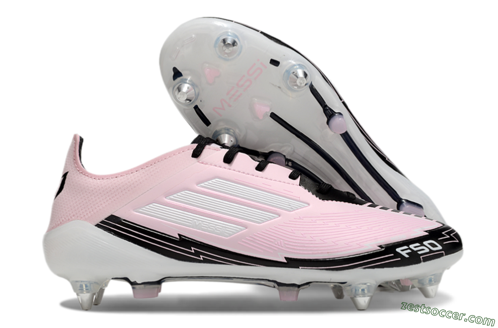 Messi x Adidas F50 Elite SG Low-Tops Soccer Cleats - Pink/White/Black 0