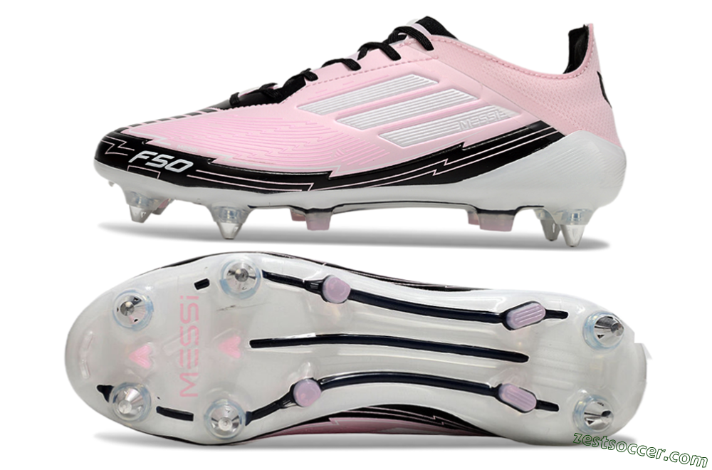 Messi x Adidas F50 Elite SG Low-Tops Soccer Cleats - Pink/White/Black 1