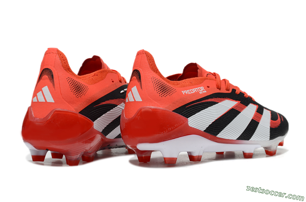 Adidas Predator 25 Elite FG Low-Tops Soccer Cleats - Black/White/Red 6