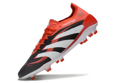 Adidas Predator 25 Elite FG Low-Tops Soccer Cleats - Black/White/Red