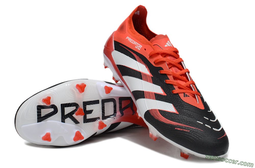 Adidas Predator 25 Elite FG Low-Tops Soccer Cleats - Black/White/Red 3