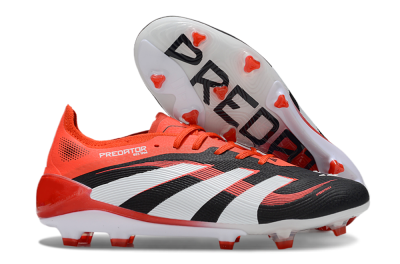 Adidas Predator 25 Elite FG Low-Tops Soccer Cleats - Black/White/Red