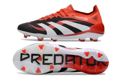 Adidas Predator 25 Elite FG Low-Tops Soccer Cleats - Black/White/Red