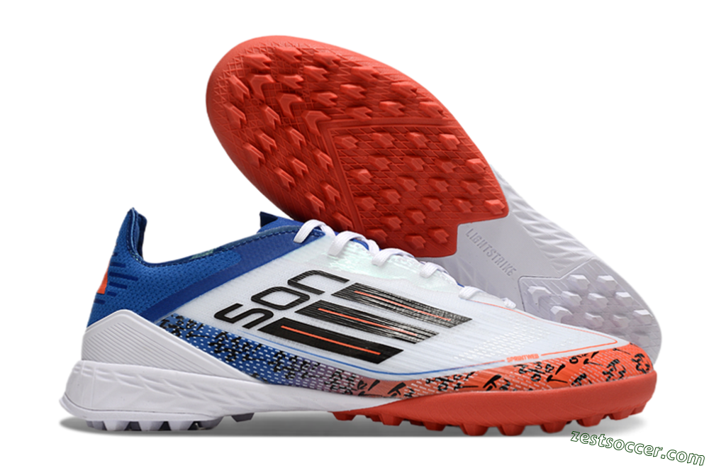 Adidas F50 Elite TF Low-Tops Soccer Shoes - White/Black/Blue/Red 0