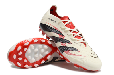 Adidas Predator 25+ Elite AG Low-Tops Soccer Cleats - Beige/Red/Black