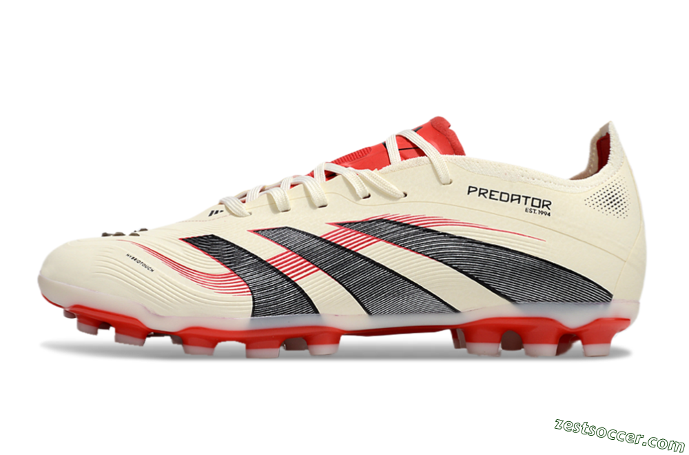 Adidas Predator 25+ Elite AG Low-Tops Soccer Cleats - Beige/Red/Black 2