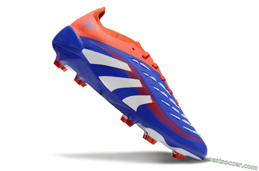 Adidas Predator 25 Elite FG Low-Tops Soccer Cleats - Blue/White/Red 4
