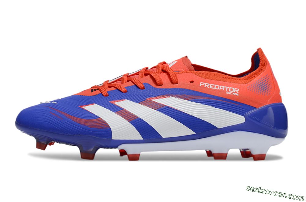 Adidas Predator 25 Elite FG Low-Tops Soccer Cleats - Blue/White/Red 2