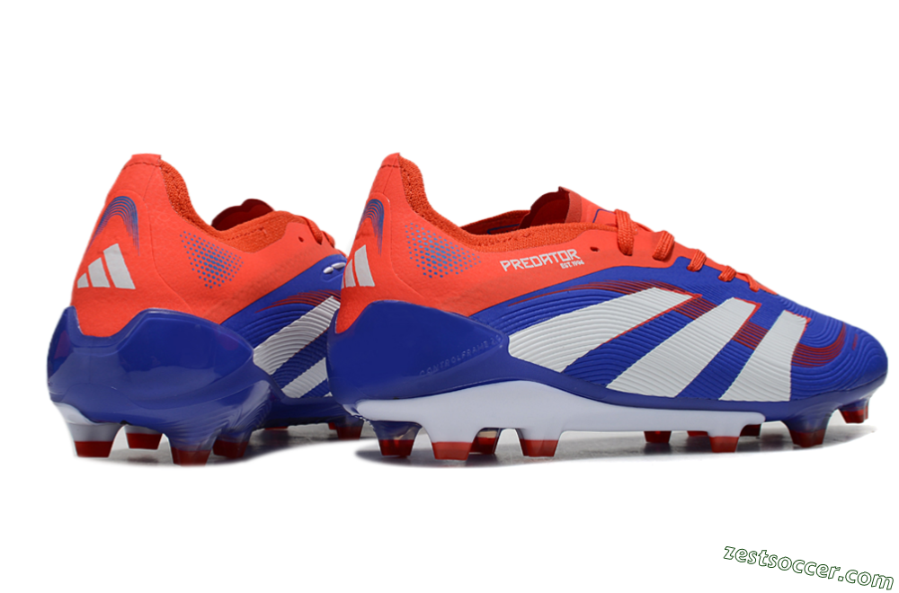 Adidas Predator 25 Elite FG Low-Tops Soccer Cleats - Blue/White/Red 6