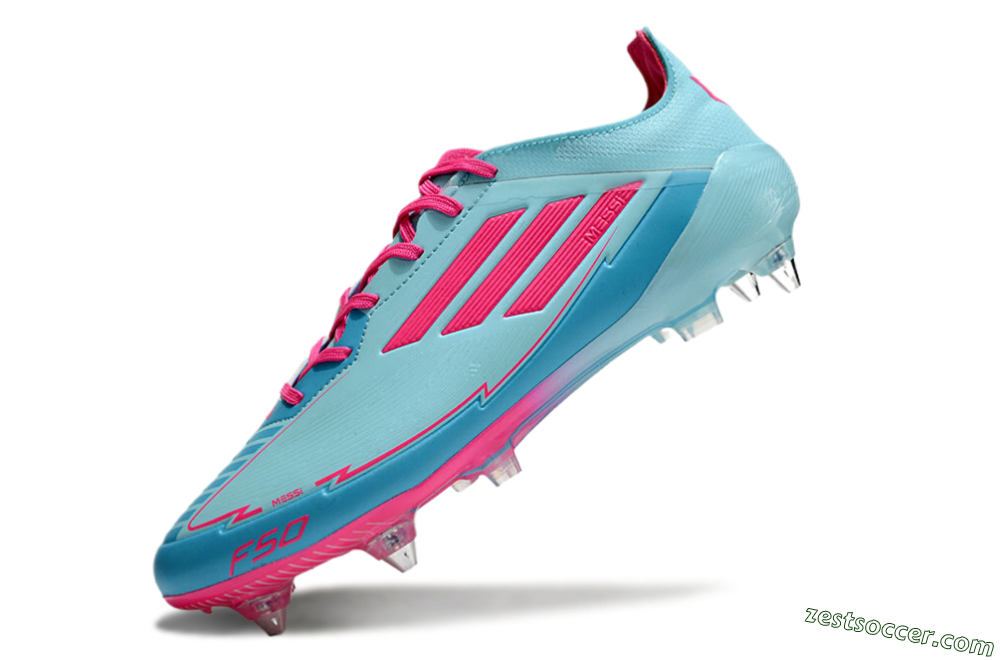 Messi x Adidas F50 Elite SG Low-Tops Soccer Cleats - Jade/Blue/Red 5