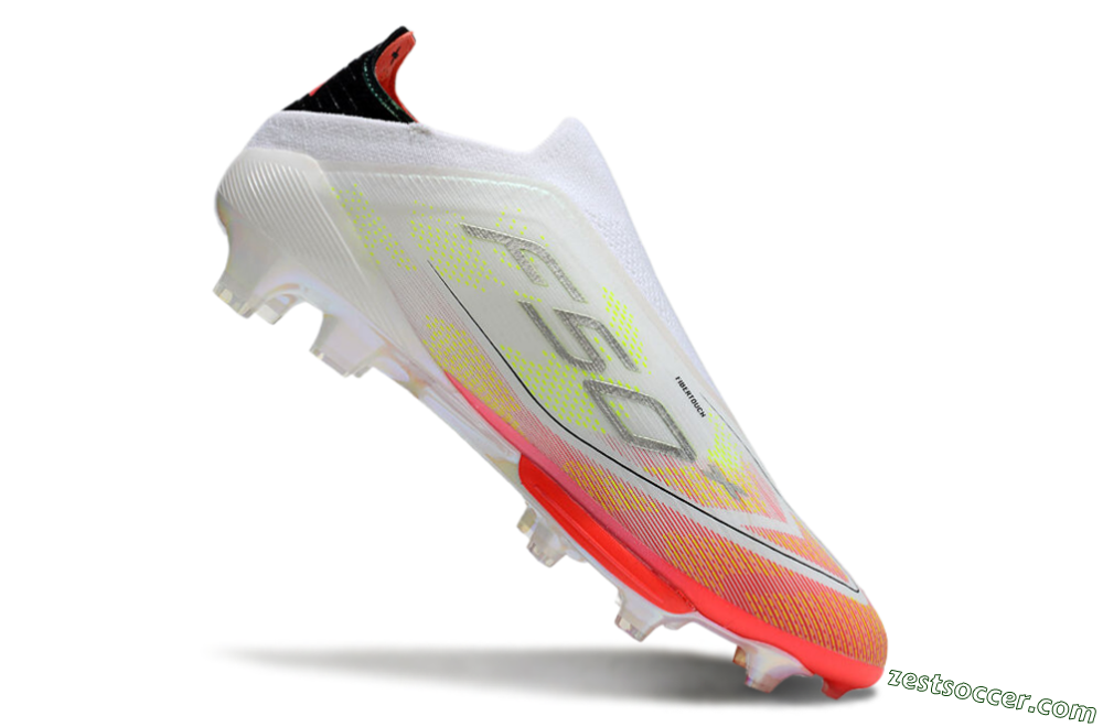 Adidas F50 Elite Lightstrike Laceless FG Low-Tops Soccer Cleats - White/Red/Yellow 4