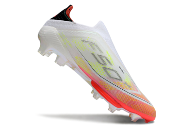 Adidas F50 Elite Lightstrike Laceless FG Low-Tops Soccer Cleats - White/Red/Yellow