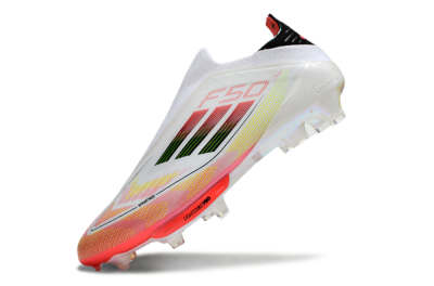 Adidas F50 Elite Lightstrike Laceless FG Low-Tops Soccer Cleats - White/Red/Yellow
