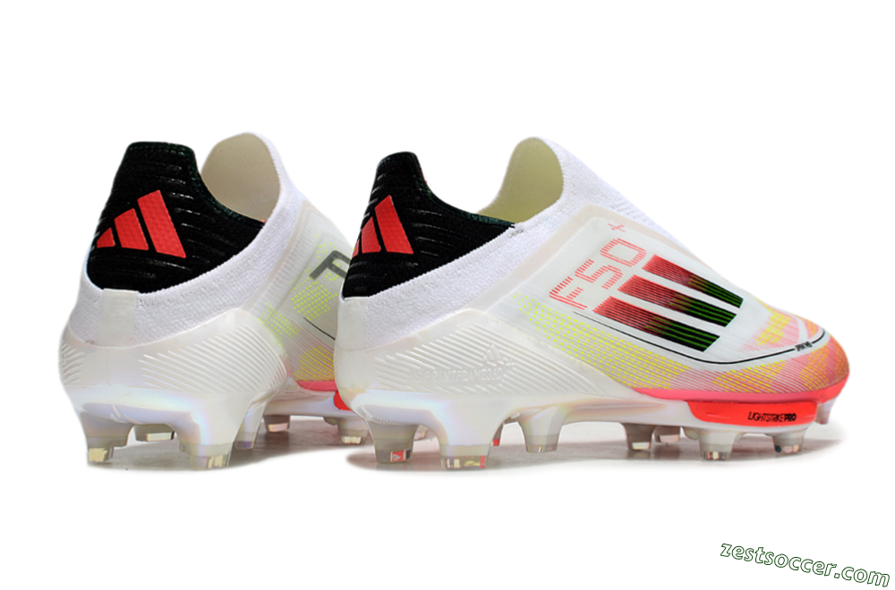 Adidas F50 Elite Lightstrike Laceless FG Low-Tops Soccer Cleats - White/Red/Yellow 6