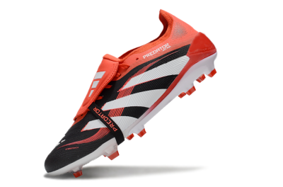 Adidas Predator Elite 25 Foldover Tongue FG Low-Tops Soccer Cleats - Black/White/Red