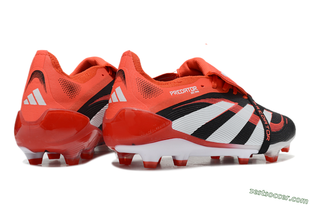 Adidas Predator Elite 25 Foldover Tongue FG Low-Tops Soccer Cleats - Black/White/Red 6