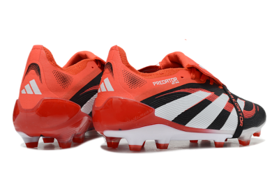 Adidas Predator Elite 25 Foldover Tongue FG Low-Tops Soccer Cleats - Black/White/Red