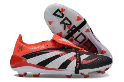 Adidas Predator Elite 25 Foldover Tongue FG Low-Tops Soccer Cleats - Black/White/Red