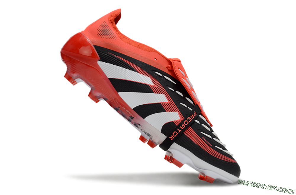 Adidas Predator Elite 25 Foldover Tongue FG Low-Tops Soccer Cleats - Black/White/Red 4
