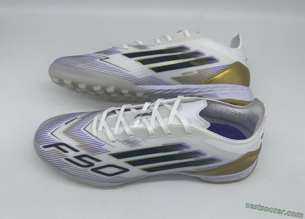 Adidas F50 Pro TF Low-Tops Soccer Shoes - White/Black/Yellow