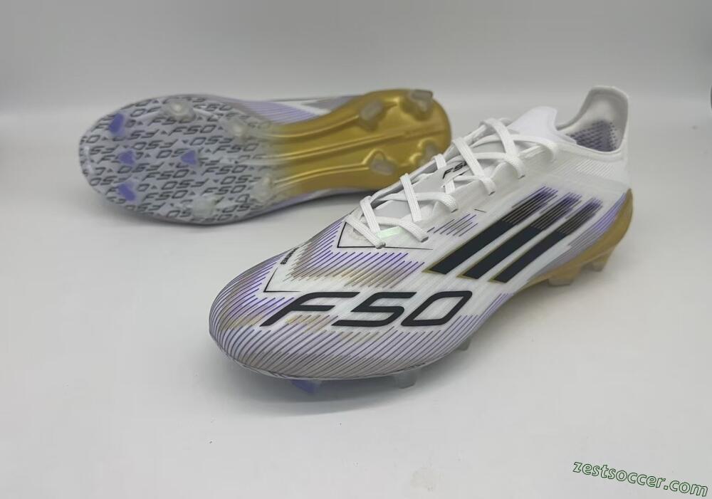 Adidas F50 Elite FG Low-Tops Soccer Cleats - White/Black/Yellow