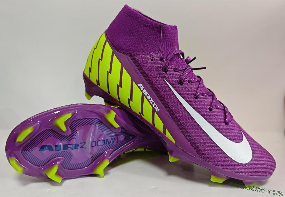 Nike Air Zoom Mercurial Superfly 10 Elite FG High-Tops Soccer Cleats - Red/White/Yellow