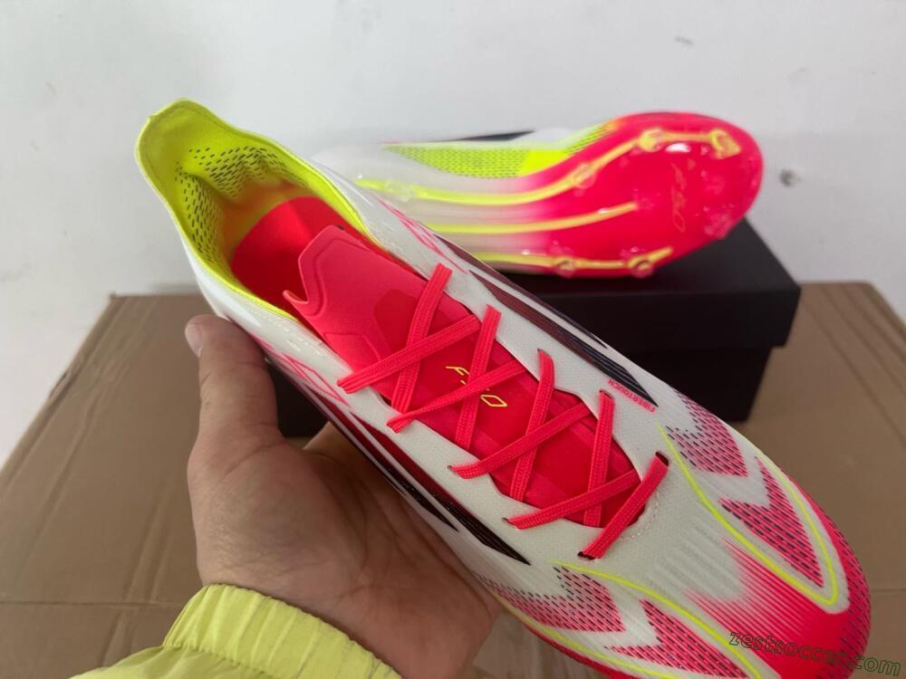 Adidas F50 Elite FG Low-Tops Soccer Cleats - White/Red/Yellow