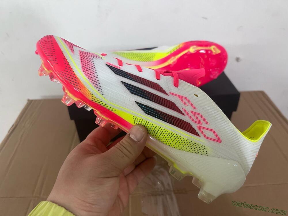 Adidas F50 Elite FG Low-Tops Soccer Cleats - White/Red/Yellow