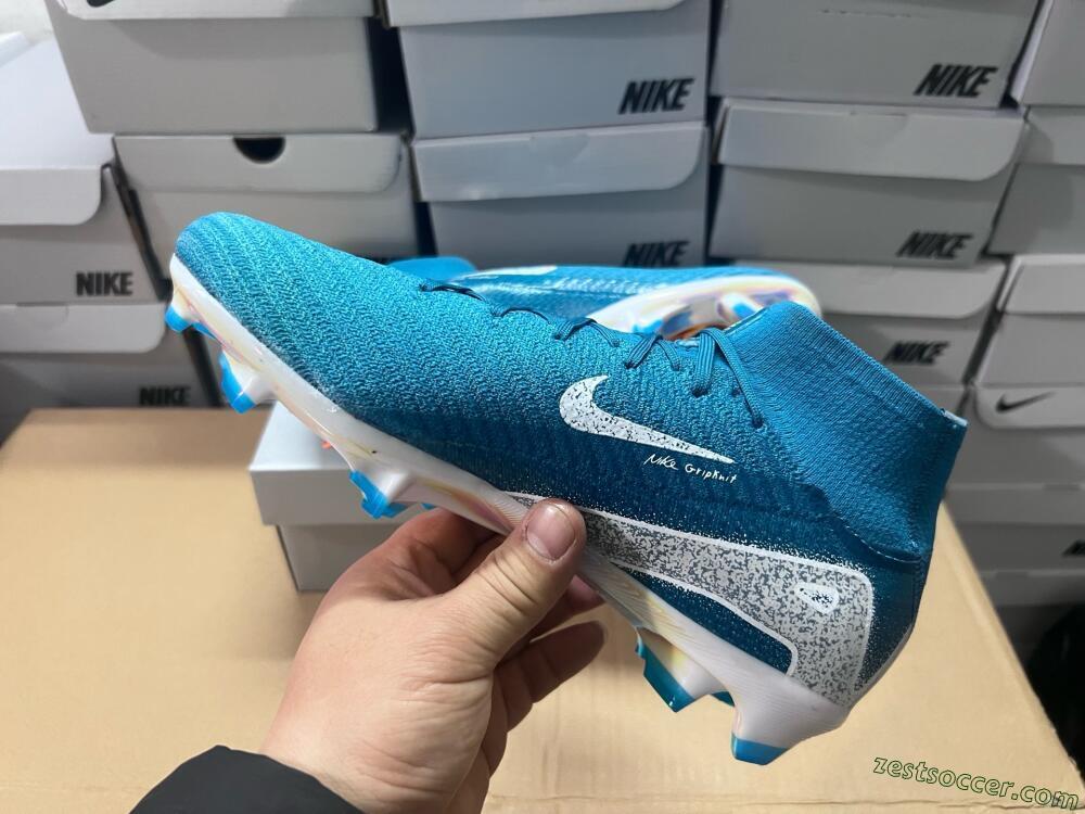 Nike Air Zoom Mercurial Superfly 10 Elite FG High-Tops Soccer Cleats - Blue/White/Gold