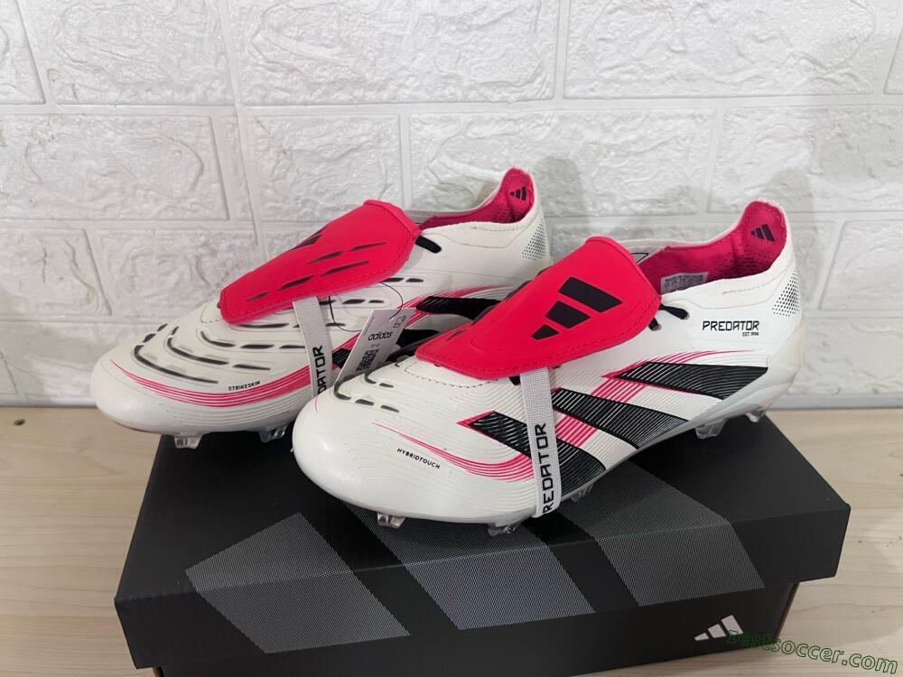 Adidas Predator Elite Foldover Tongue FG Low-Tops Soccer Cleats - Beige/Black/Red