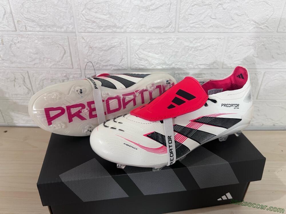 Adidas Predator Elite Foldover Tongue FG Low-Tops Soccer Cleats - Beige/Black/Red