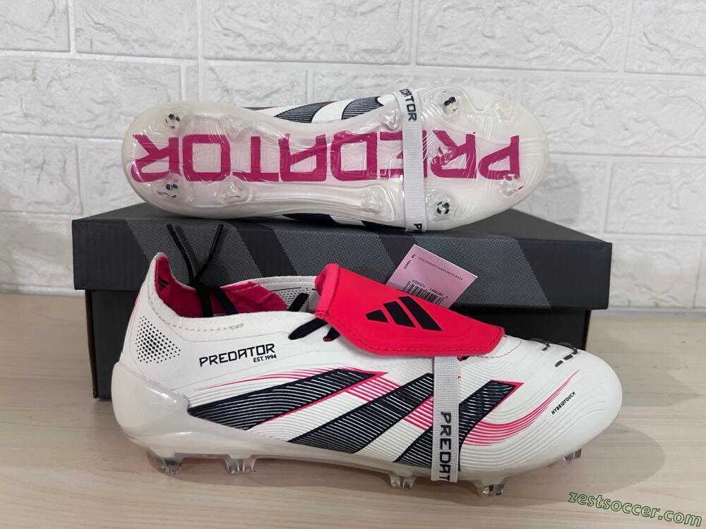 Adidas Predator Elite Foldover Tongue FG Low-Tops Soccer Cleats - Beige/Black/Red