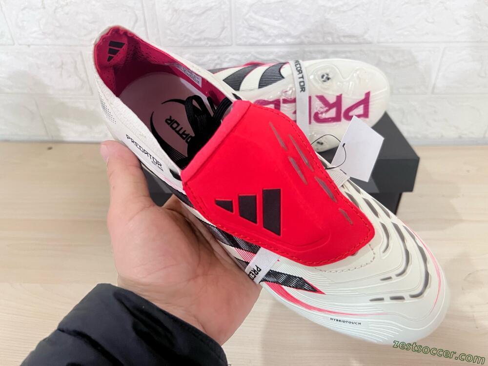 Adidas Predator Elite Foldover Tongue FG Low-Tops Soccer Cleats - Beige/Black/Red