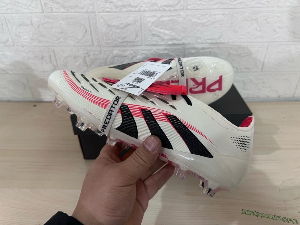 Adidas Predator Elite Foldover Tongue FG Low-Tops Soccer Cleats - Beige/Black/Red