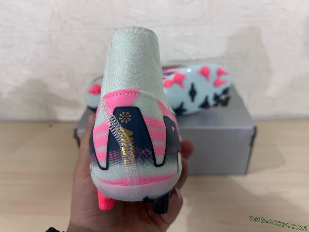 Nike Air Zoom Mercurial Superfly 10 Elite AG High-Tops Soccer Cleats - Jade/Gold/Pink