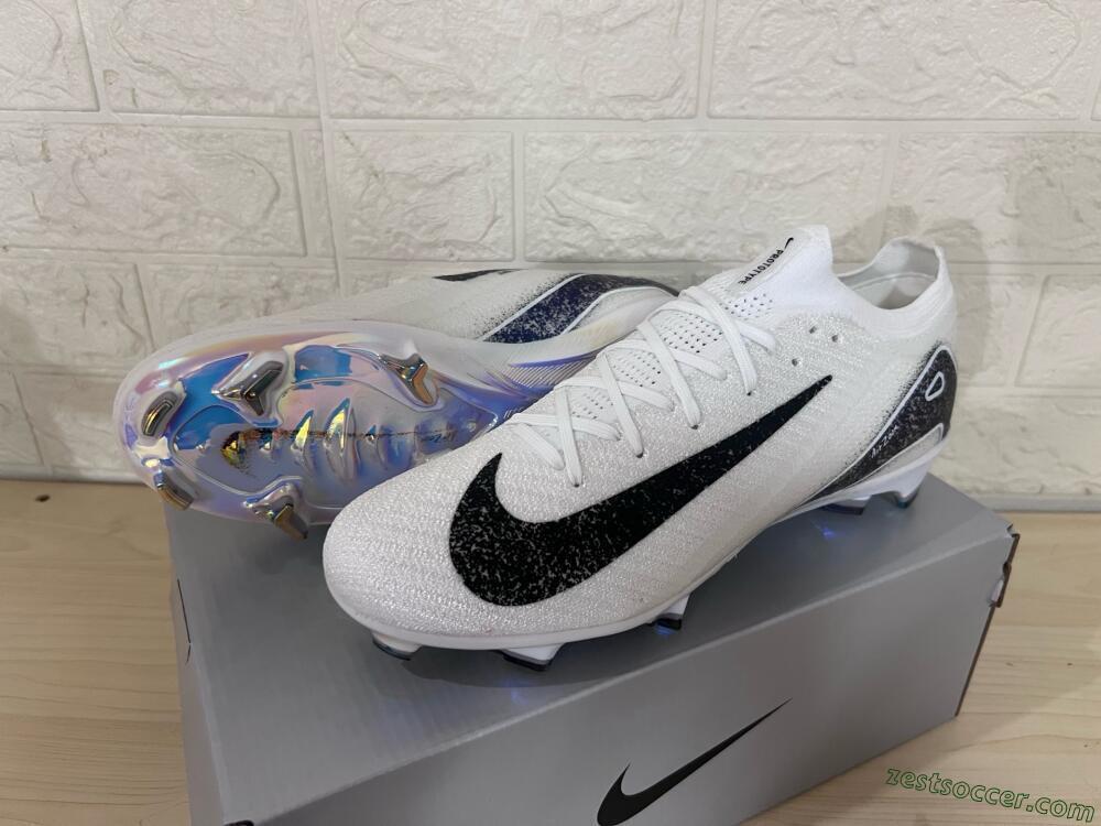 Nike Air Zoom Mercurial Vapor 16 Elite FG Low-Tops Soccer Cleats - White/Black/Blue/Gold