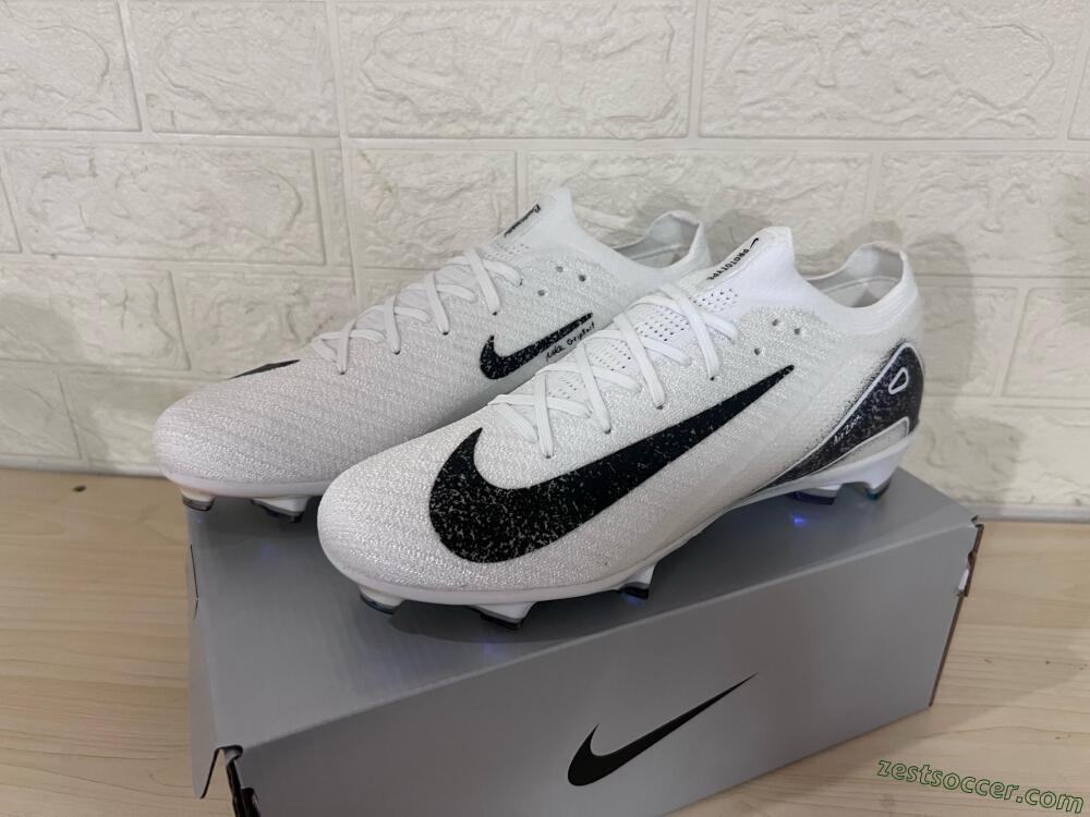 Nike Air Zoom Mercurial Vapor 16 Elite FG Low-Tops Soccer Cleats - White/Black/Blue/Gold